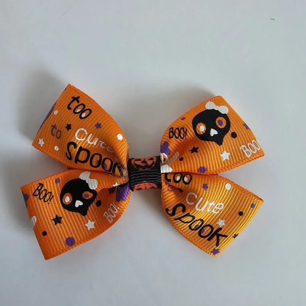 Halloween Dog Collar Bow & Bell Medium 10-16